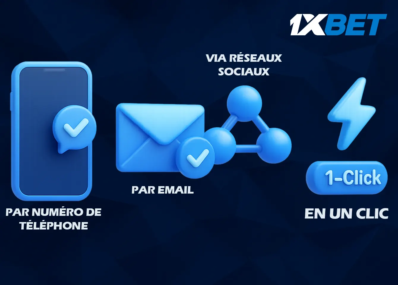 Modes d'inscription disponibles sur 1xbet